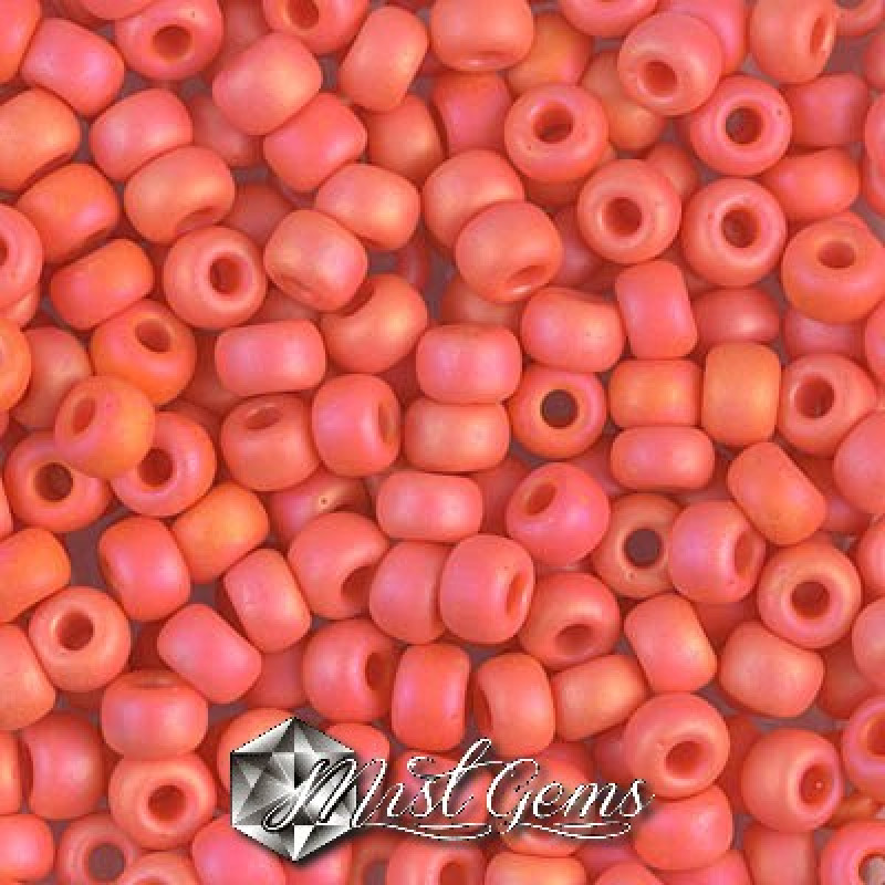 Miyuki Round Rocailles RR06/0-0406FR Opaque Matte Orange AB