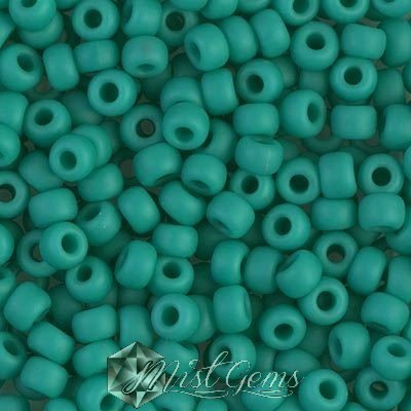 Miyuki Round Rocailles 8/0 RR 0412F Opaque Matte Turquoise Green