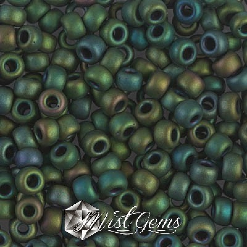 Miyuki Round Rocailles RR06/0-2066 Metallic Matte Iris Dark Green