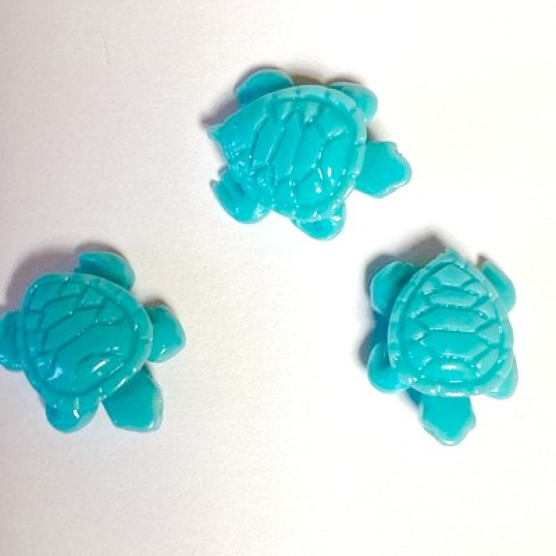 Margele "Broasca Testoasa" -imitatie coral-bleu-1buc