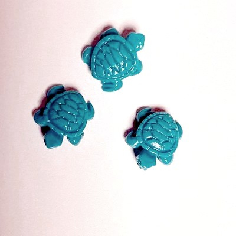 Margele "Broasca Testoasa" -imitatie coral-albastru-1buc