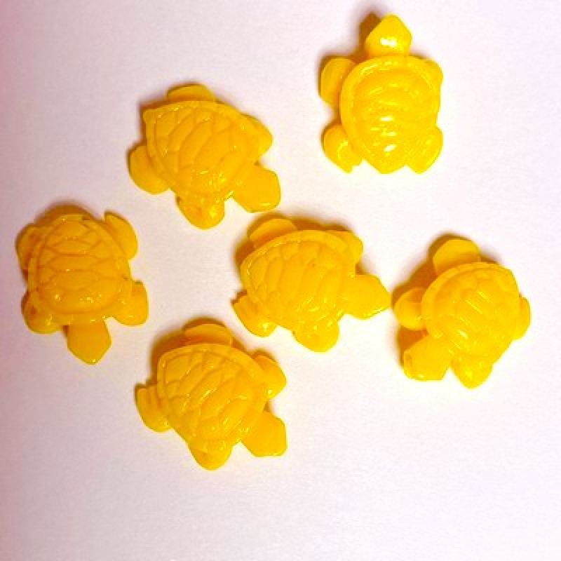 Margele "Broasca Testoasa" -imitatie coral-galben-1buc