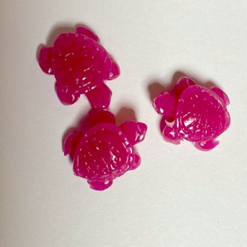 Margele "Broasca Testoasa" -imitatie coral-magenta-1buc