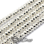 Hematit rondele fatetate, culoare argintiu -4X2mm-20 buc