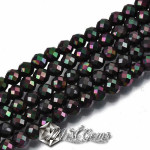 Hematit Sfere Negru cu AB,Fatetate , 4mm-10 buc