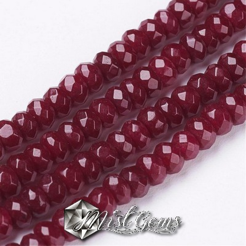 Jad rondele fatetate grenat 4x3mm-20 buc.
