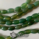 Agate boaba de orez verzi 11-12X7-8mm