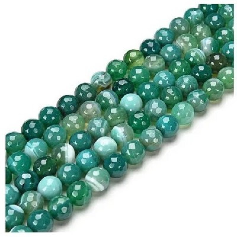 Agate sfere fatetate verzi 6 mm -1 sir
