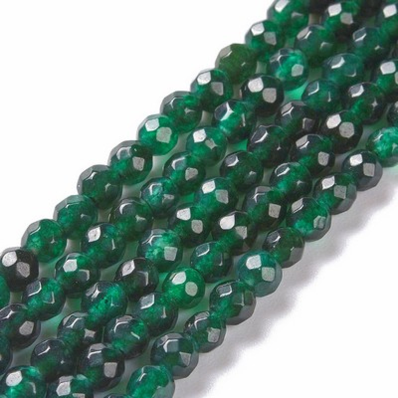 Agate sfere fatetate verzi 4 mm -1 sir