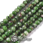 Jasp Sesame-Kiwi Rondele Fatetate Verde-Ruby 4X3mm -20 buc.