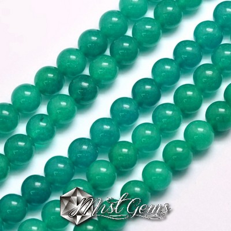 Jad Malaysian Sfere Verde Teal 8mm-20 buc