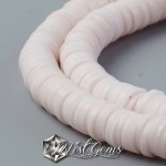 Discuri din argila polimerica-vinil-6mm,alb-roze