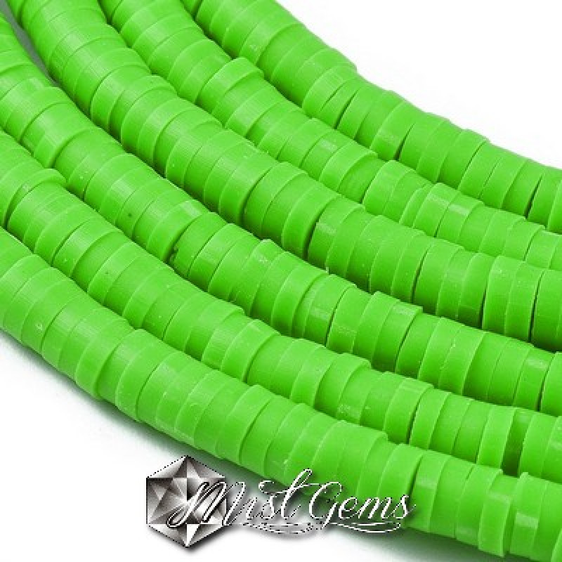 Discuri din argila polimerica-vinil-4mm,verde lemon
