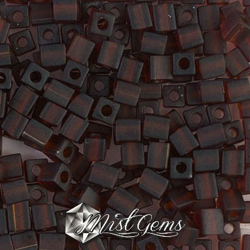 Miyuki Square Beads SB0134F Matted Dark Topaz-4mm