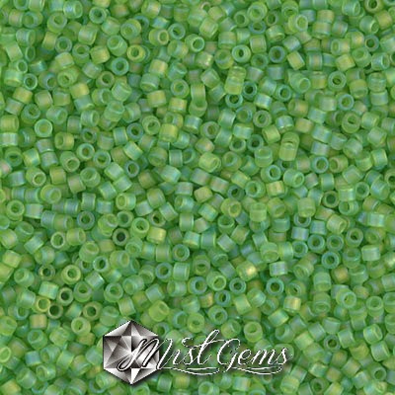 Delica 11/0 DB 1281  Matted Transparent Lime AB