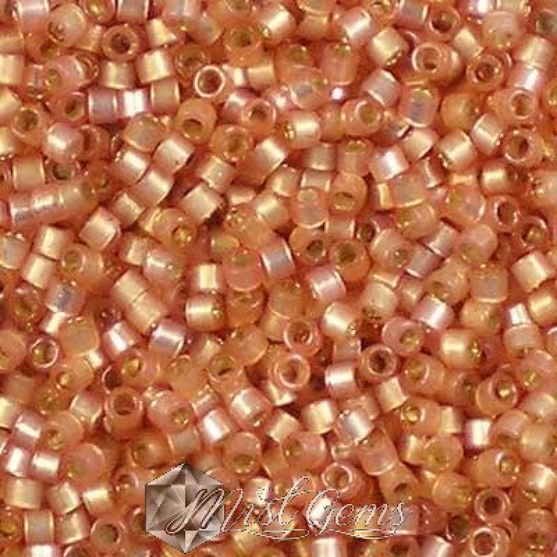 Delica 11/0 DB 0622 Silver Lined Peach Alabaster Dyed