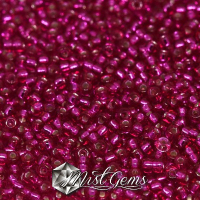 Miyuki Round Rocailles 11/0 RR-1436 Dyed Silver Lined Raspberry