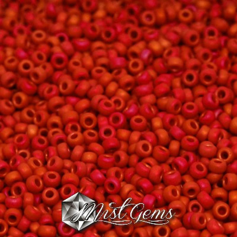 Miyuki Round Rocailles 11/0 RR-2076 Matted Opaque Red Luster