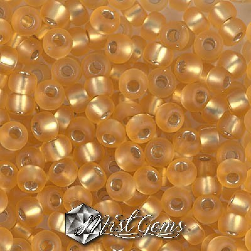 Miyuki Round Rocailles RR06/0-0003F  Matte Silver Lined Gold