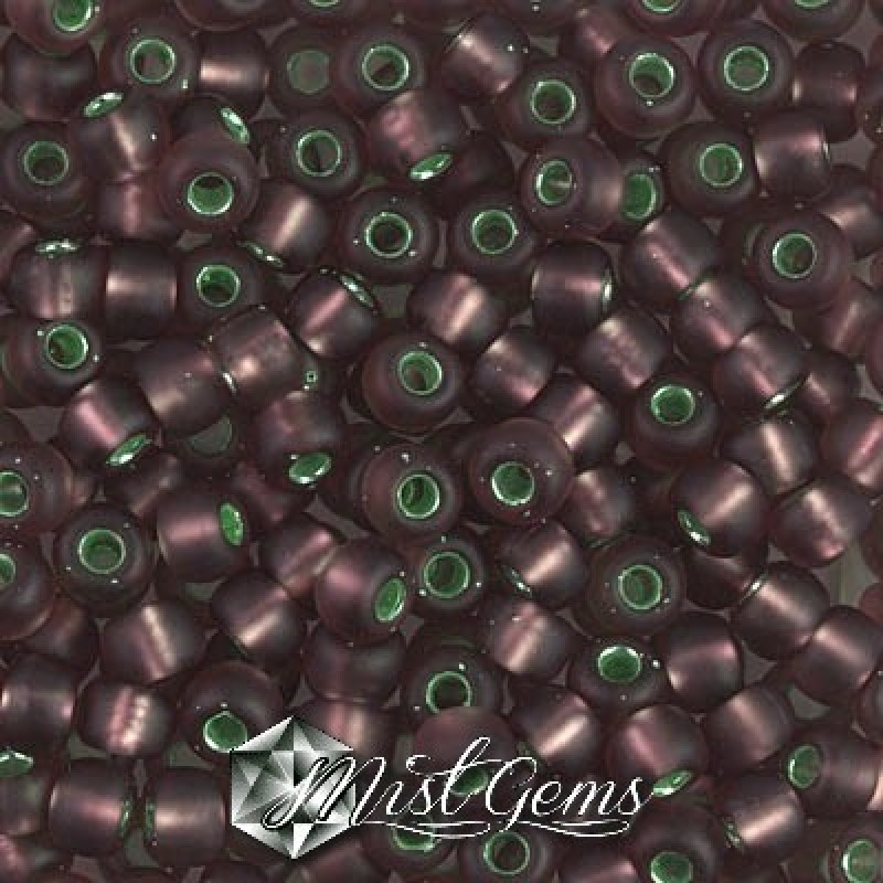 Miyuki Round Rocailles RR06/0-0024F Matte Silver Lined Amethyst