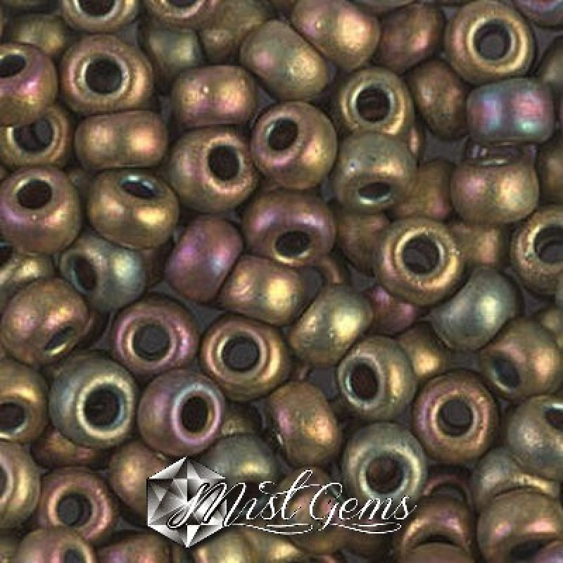 Miyuki Round Rocailles RR06/0-2035  Matte Metallic Khaki Iris