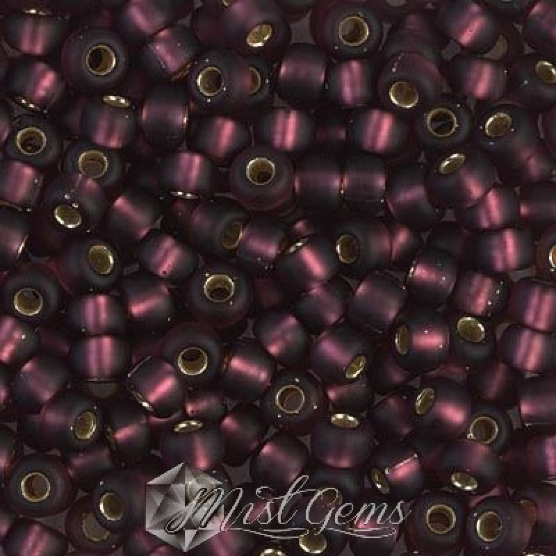 Miyuki Round Rocailles RR06/0-0013F Silverlined Matte Dark Smoky Amethyst