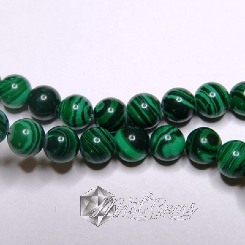 Malahit de Sinteza Sfere 4 mm-20 buc