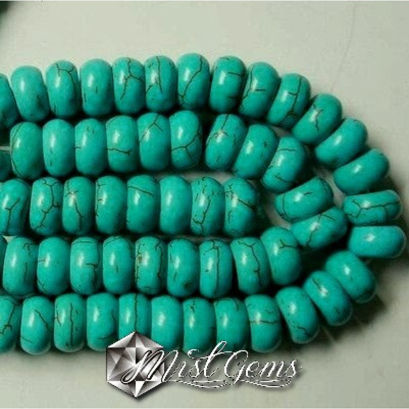 Turcoaz stabilizat rondele 10X6mm- 7 buc.