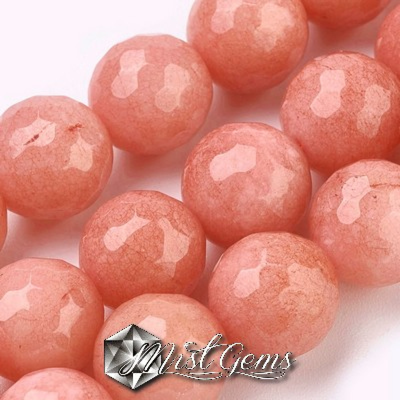 Jad Malaysian sfere fatetat roz somon 6mm -10 buc
